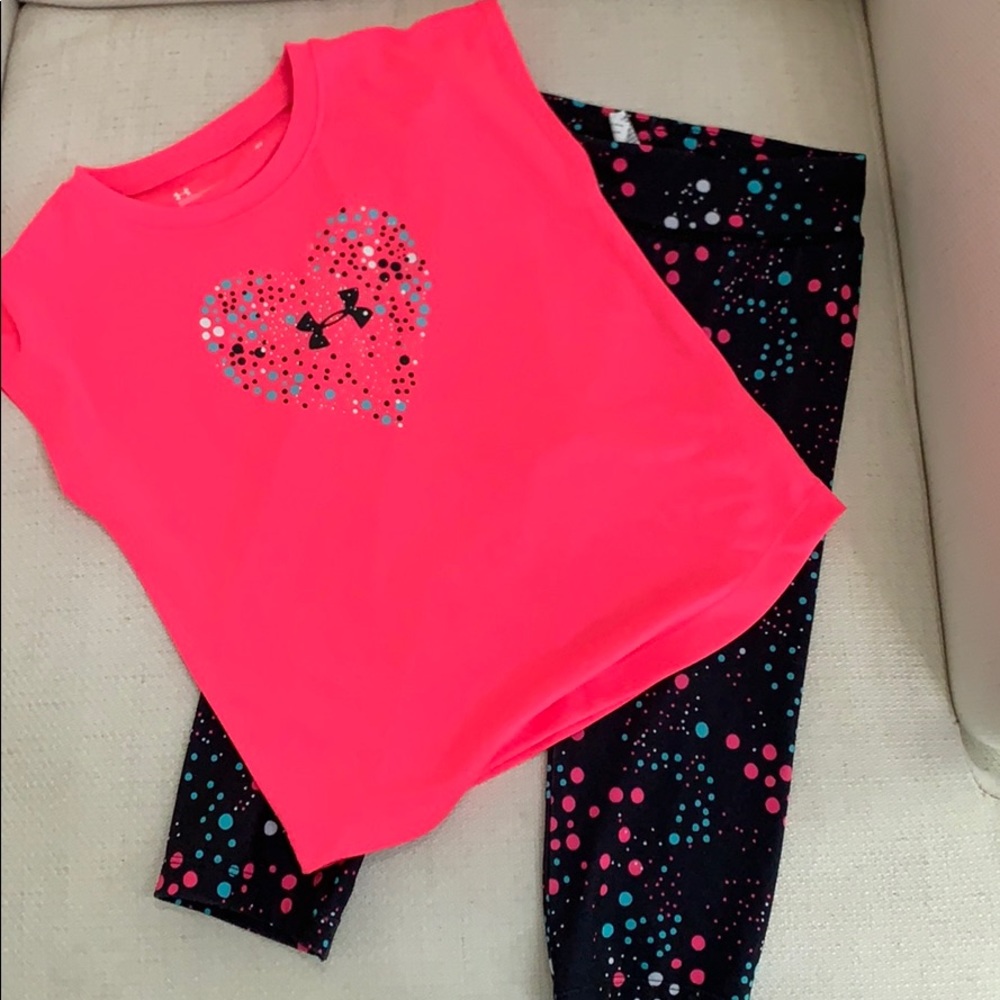 Pink and Black Girls Under Armour Set
